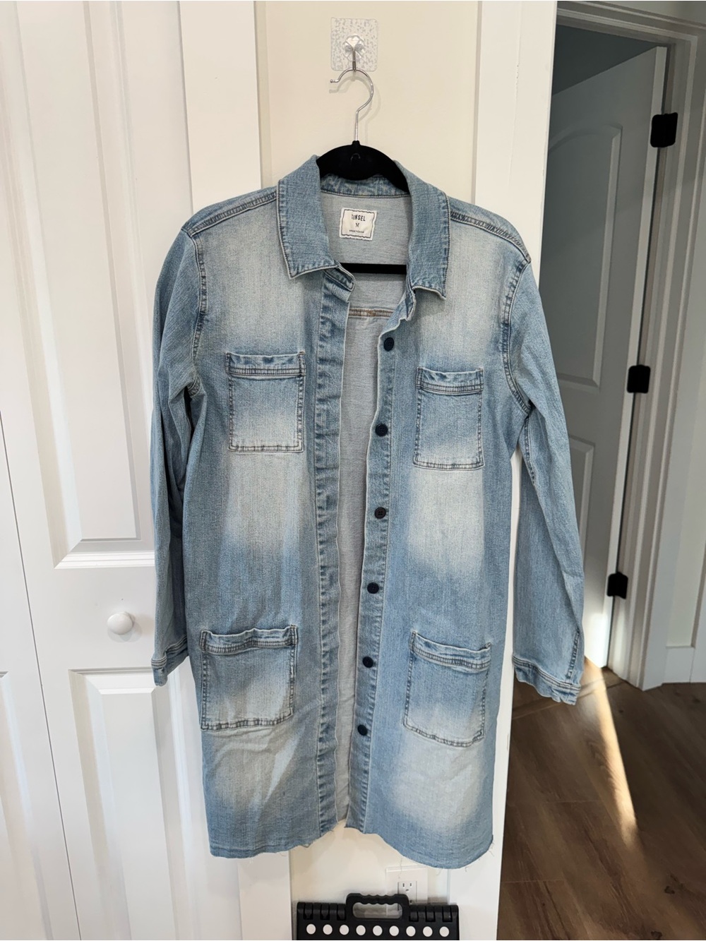 Tinsel Light Blue Denim Jacket with Black Trim